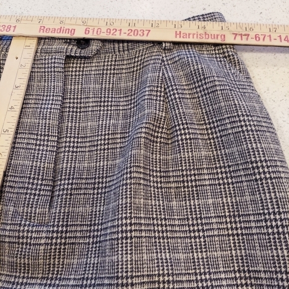 Pendleton 100% Wool Skirt Plaid Gray Black Vintage 12 Lined Pockets Made in USA - Picture 9 of 13